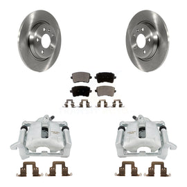 Rear Disc Brake Rotors And Ceramic Pads Kit With Calipers For Audi Q5 A4 Quattro A5