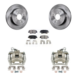 Rear Disc Brake Rotors And Ceramic Pads Kit With Calipers For 2012-2017 Kia Rio