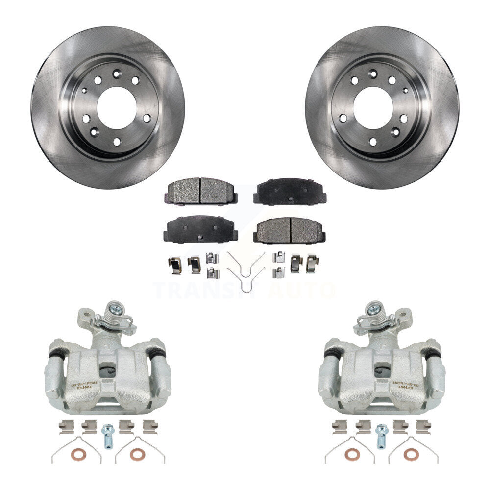 Rear Disc Brake Rotors And Ceramic Pads Kit With Calipers For 2003-2005 Mazda 6