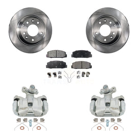 Rear Disc Brake Rotors And Ceramic Pads Kit With Calipers For 2003-2005 Mazda 6