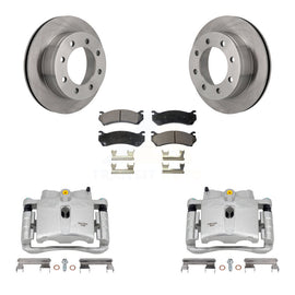 Rear Brake Rotors Ceramic Pad Kit With Calipers For Chevrolet Silverado 2500 HD GMC XL