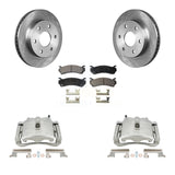 Rear Brake Rotors Ceramic Pad Kit With Calipers For Chevrolet Silverado 2500 HD GMC H2