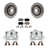 Rear Disc Brake Rotors And Ceramic Pads Kit With Calipers For Audi A4 Quattro