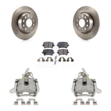 Rear Disc Brake Rotor Ceramic Pad Kit With Calipers For Volkswagen GTI Audi A3 Quattro