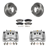 Rear Disc Brake Caliper Rotors And Ceramic Pads Kit For Ford F-250 Super Duty F-350 KC8-100350T