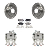 Rear Disc Brake Rotors And Ceramic Pads Kit With Calipers For Hyundai Elantra Coupe