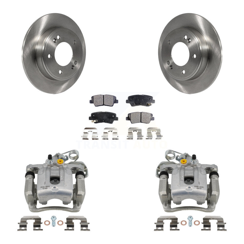 Rear Disc Brake Rotors And Ceramic Pads Kit With Calipers For Hyundai Elantra Coupe