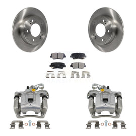Rear Disc Brake Rotors And Ceramic Pads Kit With Calipers For Hyundai Elantra Coupe