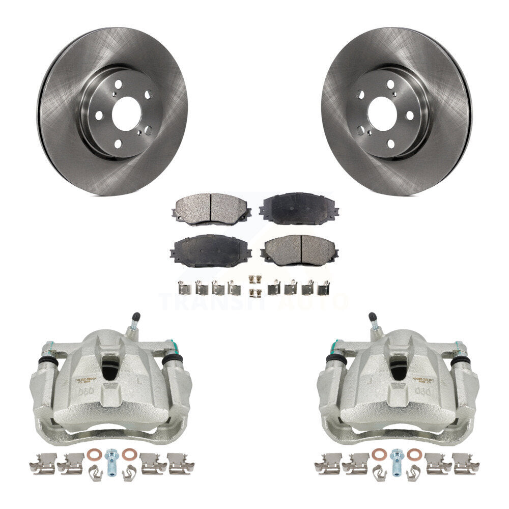 Front Brake Rotor And Ceramic Pad Kit With Calipers For Toyota Corolla Scion xD Matrix