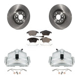 Front Brake Caliper Rotors Ceramic Pad Kit For Volkswagen Jetta Beetle CC Passat