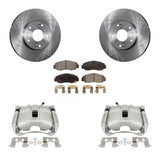 Front Disc Brake Rotors And Ceramic Pads Kit With Calipers For Honda Civic Acura CSX