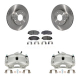 Front Disc Brake Rotors And Ceramic Pads Kit With Calipers For Honda Civic