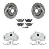 Front Disc Brake Rotors And Ceramic Pads Kit With Calipers For Volkswagen Jetta