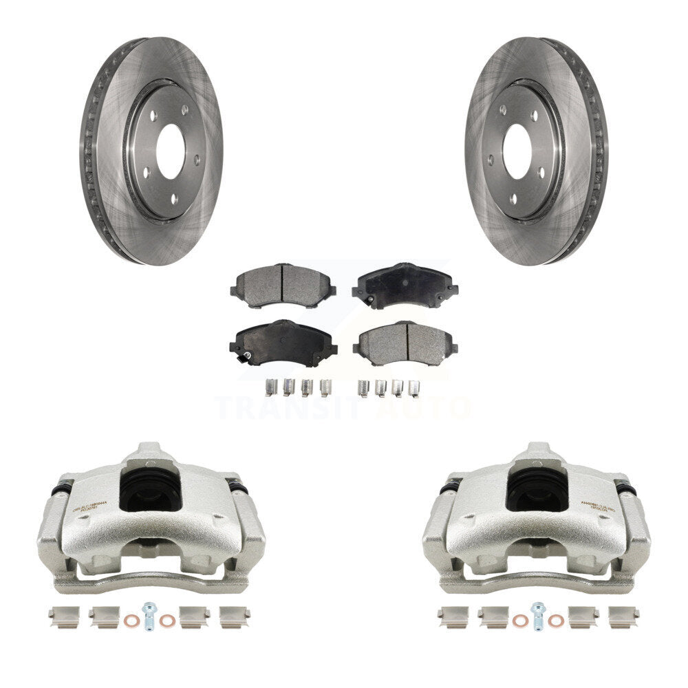 Front Disc Brake Rotors And Ceramic Pads Kit With Calipers For 2009-2011 Dodge Journey