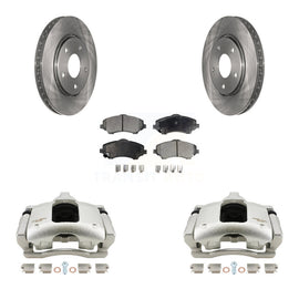 Front Disc Brake Rotors And Ceramic Pads Kit With Calipers For 2009-2011 Dodge Journey