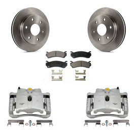 Front Brake Rotor Ceramic Pad Kit With Calipers For Chevrolet Silverado 1500 GMC Tahoe