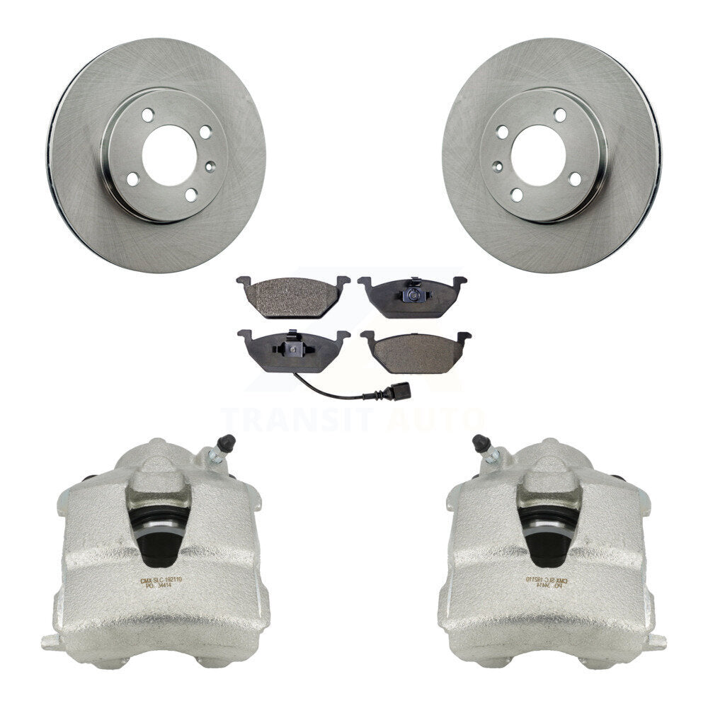 Front Brake Caliper Rotor Ceramic Pad Kit For 99 Volkswagen Jetta Old Body Style