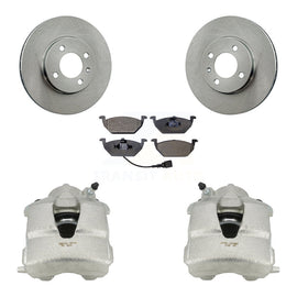 Front Brake Caliper Rotor Ceramic Pad Kit For 99 Volkswagen Jetta Old Body Style
