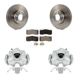 Front Disc Brake Caliper Rotors And Ceramic Pads Kit For 2013 BMW 328i 3.0L