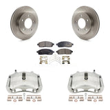 Front Brake Rotors Ceramic Pad Kit With Calipers For 2004 Ford F-150 With 5 Lug Wheels