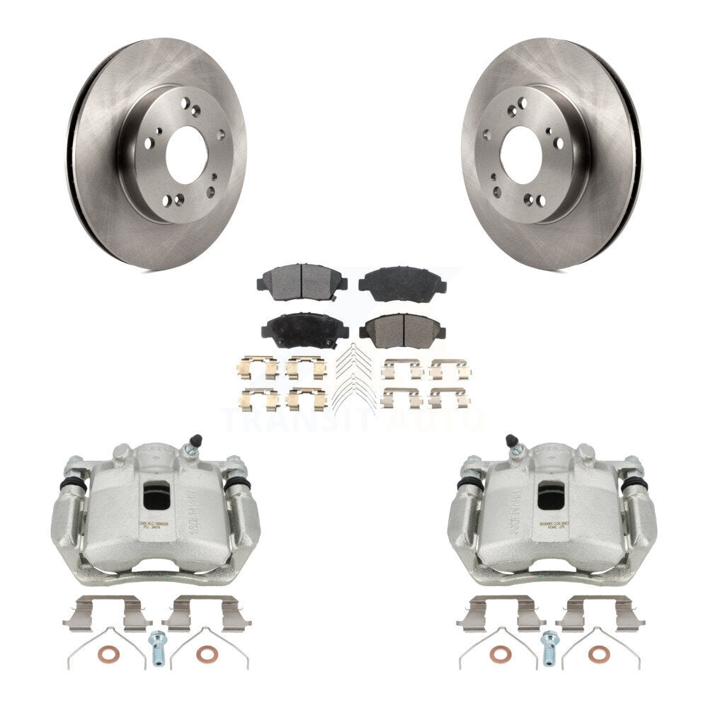 Front Disc Brake Rotors And Ceramic Pads Kit With Calipers For Honda Civic Acura ILX