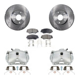 Front Disc Brake Rotors And Ceramic Pads Kit With Calipers For 2003-2011 Honda Element