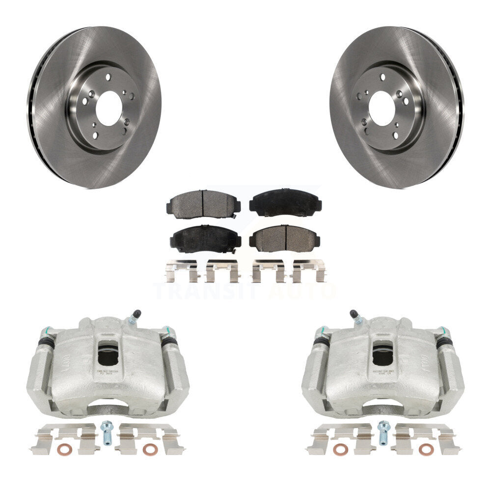 Front Brake Rotors & Ceramic Pad Kit With Calipers For Acura TL Automatic transmission