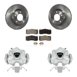 Front Disc Brake Rotors And Ceramic Pads Kit With Calipers For BMW 323i