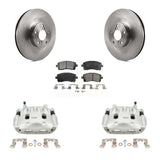 Front Disc Brake Caliper Rotors And Ceramic Pad Kit For 2003 Subaru Impreza WRX To 06 02 KC8-100595T