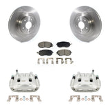 Front Disc Brake Caliper Rotors Ceramic Pad Kit For Subaru Forester Impreza XV Crosstrek KC8-100596T