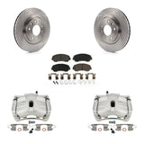 Front Disc Brake Rotors And Ceramic Pads Kit With Calipers For Nissan Rogue Sport