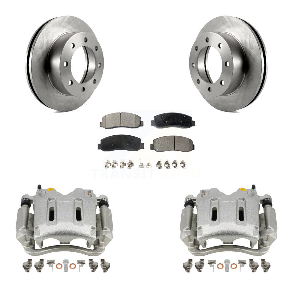 Front Disc Brake Rotor & Ceramic Pad Kit With Calipers For Ford F-250 Super Duty F-350