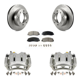 Front Disc Brake Rotor & Ceramic Pad Kit With Calipers For Ford F-250 Super Duty F-350