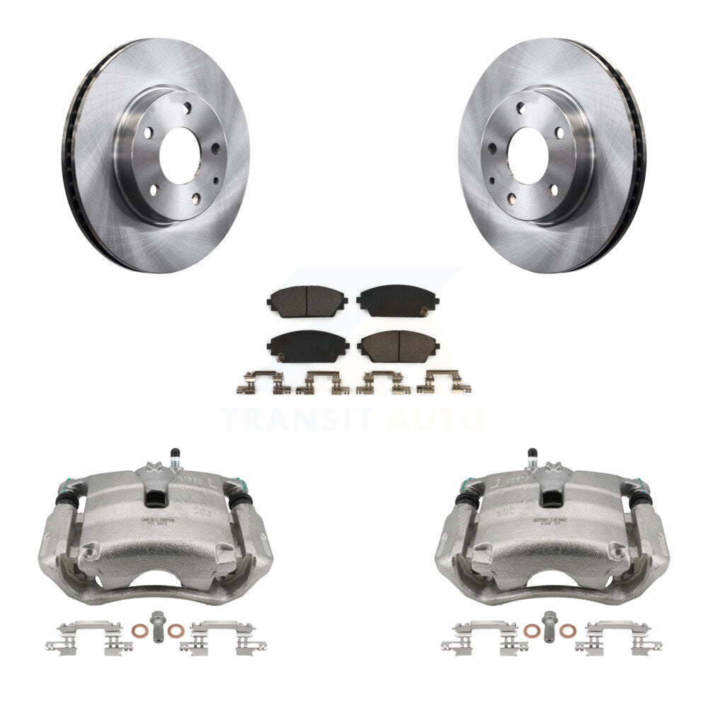 Front Disc Brake Rotors And Ceramic Pad Kit With Calipers For 2016-2018 Mazda CX-3 FWD