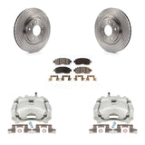 Front Disc Brake Rotors And Ceramic Pads Kit With Calipers For Nissan LEAF