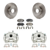 Front Disc Brake Caliper Rotors And Ceramic Pads Kit For Hyundai Accent Kia Rio