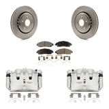 Front Disc Brake Caliper Rotors And Ceramic Pads Kit For 2014-2016 Acura MDX KC8-100669T