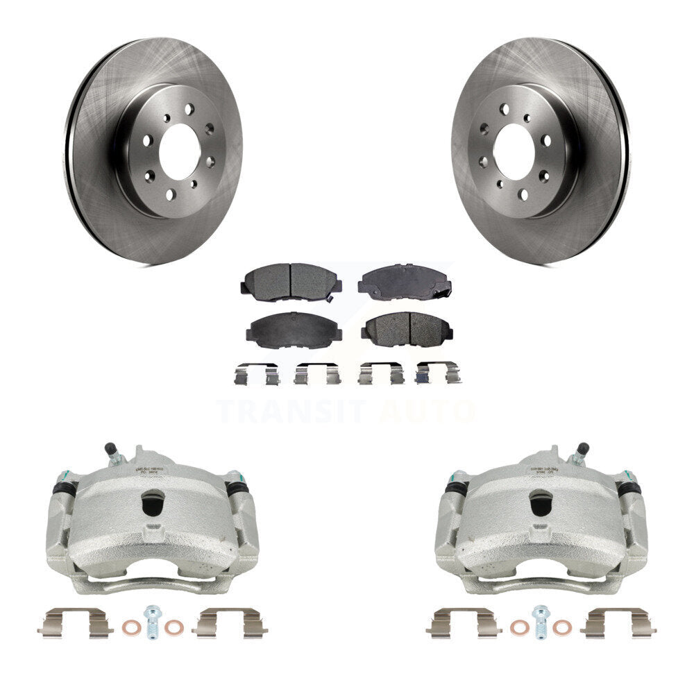 Front Disc Brake Rotors And Ceramic Pads Kit With Calipers For Honda Civic