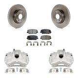 Front Disc Brake Rotors And Ceramic Pads Kit With Calipers For Hyundai Genesis Coupe