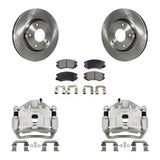 Front Disc Brake Caliper Rotors And Ceramic Pads Kit For 2012-2013 Kia Soul KC8-100694T
