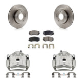 Front Disc Brake Caliper Rotors And Ceramic Pads Kit For 2010-2011 Kia Soul 1.6L KC8-100695T