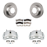 Front Brake Rotors Ceramic Pad Kit With Calipers For Chevrolet Express 3500 GMC Savana