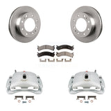 Front Brake Rotors Ceramic Pad Kit With Calipers For Chevrolet Express 3500 GMC Savana