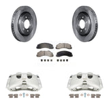 Front Disc Brake Rotors And Ceramic Pads Kit With Calipers For Ford F-150