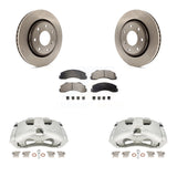 Front Brake Rotor Ceramic Pad Kit With Calipers For 10-11 Ford F-150 With 7 Lug Wheels