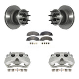 Front Disc Brake Caliper Rotors And Ceramic Pads Kit For Ford E-350 Super Duty E-450 KC8-100735T