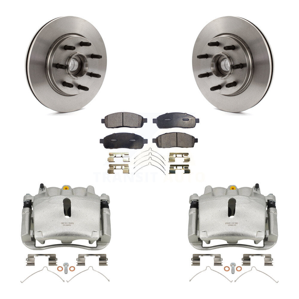 Front Brake Rotor And Ceramic Pad Kit With Calipers For Ford F-150 Lincoln Mark LT RWD