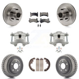 Front Rear Brake Caliper Rotors Drum Ceramic Pads Kit (8Pc) For GMC Sonoma Chevrolet S10 KC8-100757T