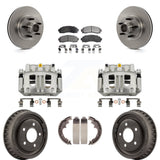 Front Rear Brake Caliper Rotors Drum Ceramic Pad Kit (8Pc) For 2006-2009 Ford Ranger RWD KC8-100760T