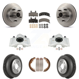 Front Rear Brake Caliper Rotor Drum Ceramic Pad Kit (8Pc) For Dodge Ram 1500 RWD